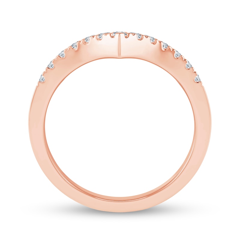 0.25 CT. T.W. Diamond Chevron Anniversary Band in 10K Rose Gold