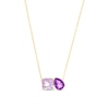 Thumbnail Image 0 of Pear-Shaped and Cushion-Cut Amethyst Toi et Moi Necklace in 10K Gold