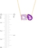 Pear-Shaped and Cushion-Cut Amethyst Toi et Moi Necklace in 10K Gold