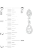 Thumbnail Image 2 of 0.25 CT. T.W. Baguette and Round Diamond Open Teardrop Frame Double Drop Earrings in 10K White Gold