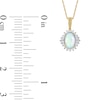 Thumbnail Image 4 of Oval Opal and 0.115 CT. T.W. Baguette and Round Diamond Starburst Frame Pendant in 10K Gold
