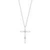 Marquise Opal and Diamond Accent Cross Pendant in 10K Rose Gold