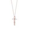 Marquise Opal and Diamond Accent Cross Pendant in 10K Rose Gold