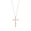 Marquise Opal and Diamond Accent Cross Pendant in 10K Rose Gold