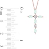 Marquise Opal and Diamond Accent Cross Pendant in 10K Rose Gold