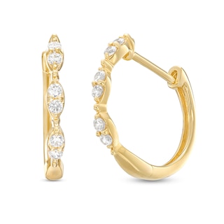 0.085 CT. T.W. Marquise-Shaped Multi-Diamond Trio Hoop Earrings in 10K Gold