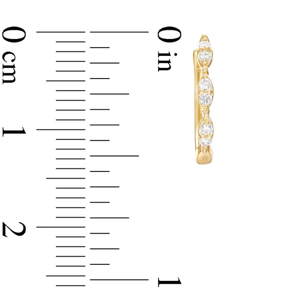 0.085 CT. T.W. Marquise-Shaped Multi-Diamond Trio Hoop Earrings in 10K Gold