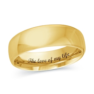 Men's 5.5mm Engravable Euro Comfort Fit Wedding Band in 14K Gold (1 Line