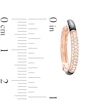 0.31 CT. T.W. Diamond Black Enamel Hoop Earrings in Sterling Silver with 14K Rose Gold Plate