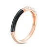 0.24 CT. T.W. Diamond Black Enamel Band in Sterling Silver with 14K Rose Gold Plate