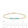 0.09 CT. T.W. Diamond Aqua Blue Enamel Horizontal Bar Bracelet in Sterling Silver with 14K Gold Plate