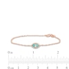 0.085 CT. T.W. Diamond Frame Blue Enamel Evil Eye Bracelet in Sterling Silver with 14K Rose Gold Plate