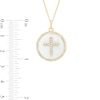 Thumbnail Image 2 of 0.31 CT. T.W. Diamond Frame White Enamel Cross Circle Pendant in Sterling Silver with 14K Gold Plate