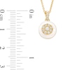 Thumbnail Image 2 of 0.19 CT. T.W. Multi-Diamond White Enamel Frame Pendant in Sterling Silver with 14K Gold Plate