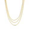 Thumbnail Image 0 of Diamond-Cut Bead Chain Triple Strand Necklace in 18K Gold