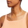 Thumbnail Image 1 of Diamond-Cut Bead Chain Triple Strand Necklace in 18K Gold
