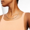 Diamond-Cut Alternating Oval Bead Chain Necklace in 18K Gold