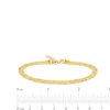 Thumbnail Image 3 of Diamond-Cut Bead Chain Triple Strand Bracelet in 18K Gold - 7.0"
