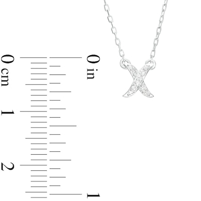 0.05 CT. T.W. Diamond "X" Necklace in Sterling Silver - 18.2"