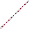 Thumbnail Image 1 of 3.5mm Lab-Created Ruby and White Lab-Created Sapphire Alternating Line Bracelet in Sterling Silver - 7.25"