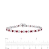 Thumbnail Image 3 of 3.5mm Lab-Created Ruby and White Lab-Created Sapphire Alternating Line Bracelet in Sterling Silver - 7.25"