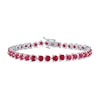 Thumbnail Image 0 of 4.0mm Lab-Created Ruby Tennis Bracelet in Sterling Silver - 7.25"