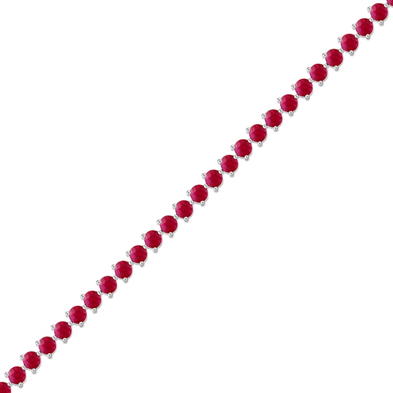 4.0mm Lab-Created Ruby Tennis Bracelet in Sterling Silver - 7.25"