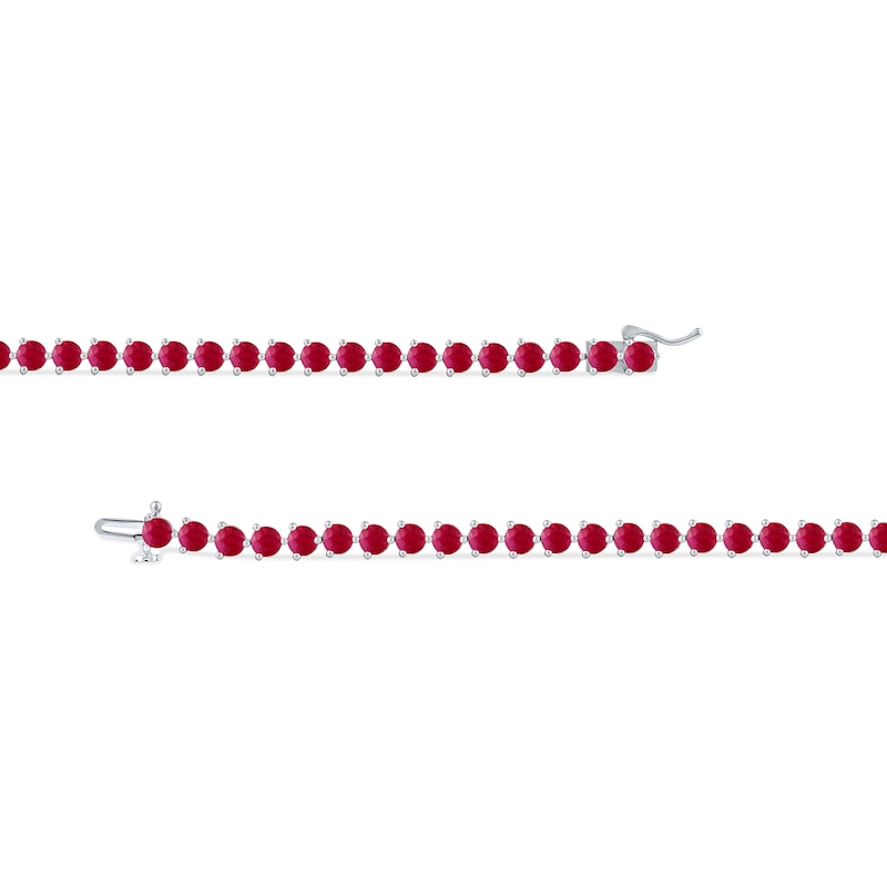 4.0mm Lab-Created Ruby Tennis Bracelet in Sterling Silver - 7.25"|Peoples Jewellers