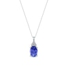Thumbnail Image 0 of Oval Tanzanite and Diamond Accent Tri-Top Pendant in 10K White Gold