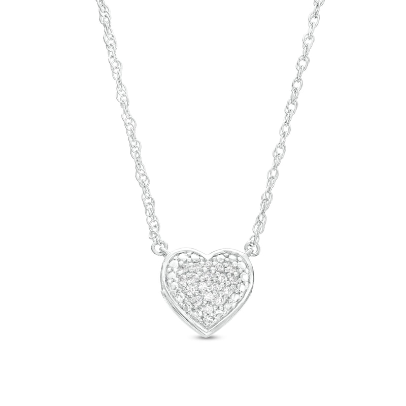 0.07 CT. T.W. Multi-Diamond Heart Necklace in Sterling Silver|Peoples Jewellers