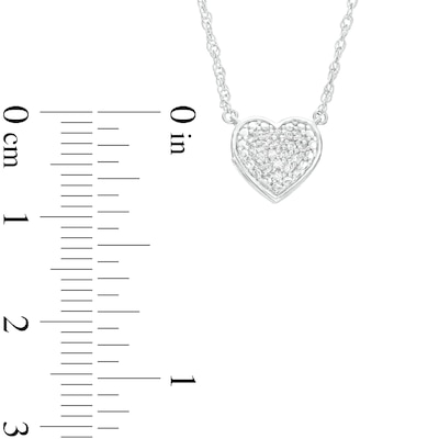 0.07 CT. T.W. Multi-Diamond Heart Necklace in Sterling Silver