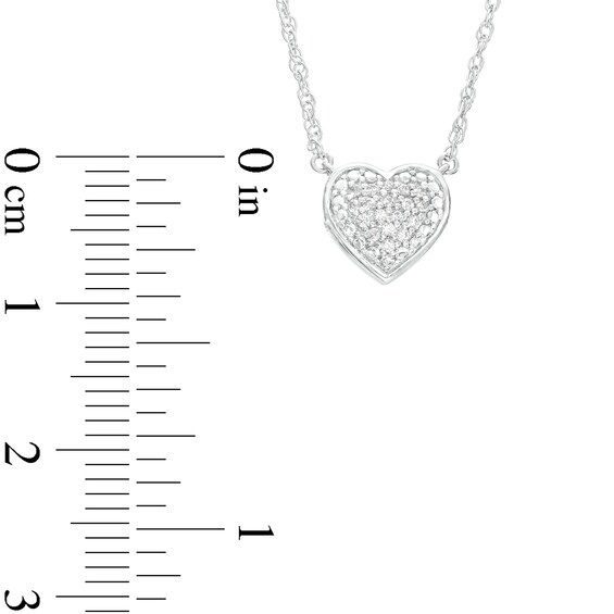 0.07 CT. T.W. Multi-Diamond Heart Necklace in Sterling Silver