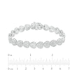 0.50 CT. T.W. Multi-Diamond Beaded Frame Sideways Heart Link Line Bracelet in Sterling Silver - 7.25"