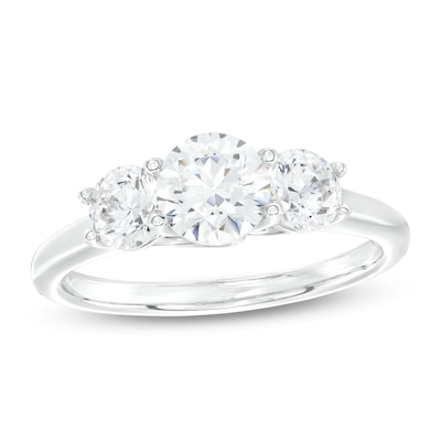 1.50 CT. T.W. Diamond Past Present Future® Engagement Ring in 14K White Gold