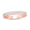 Thumbnail Image 1 of 0.95 CT. T.W. Diamond Double Row Eternity Anniversary Band in 14K Rose Gold