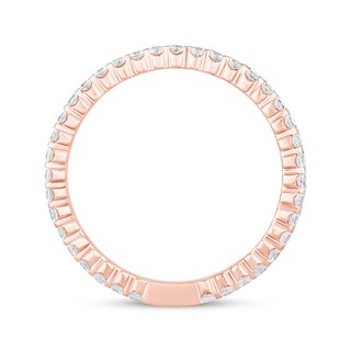 0.95 CT. T.W. Diamond Double Row Eternity Anniversary Band in 14K Rose Gold