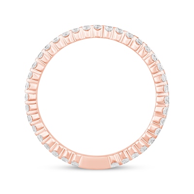 0.95 CT. T.W. Diamond Double Row Eternity Anniversary Band in 14K Rose Gold