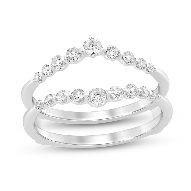 Main Image 1 of 0.45 CT. T.W. Diamond Graduated Contour Solitaire Enhancer in 14K White Gold