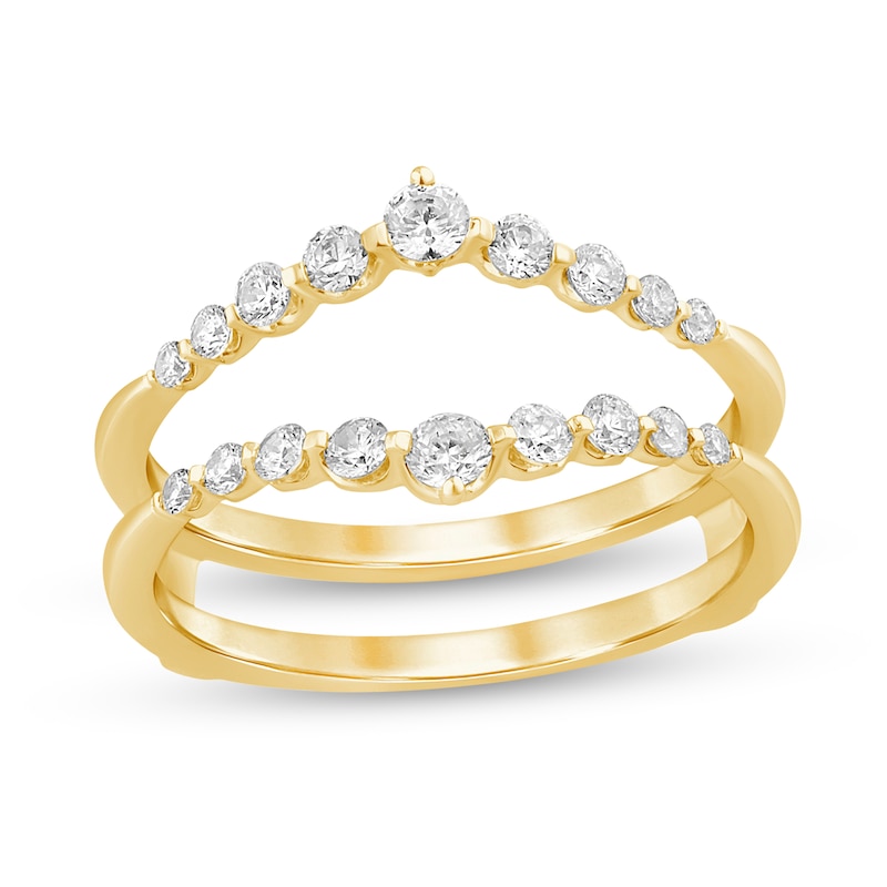 Main Image 1 of 0.45 CT. T.W. Diamond Graduated Contour Solitaire Enhancer in 14K Gold