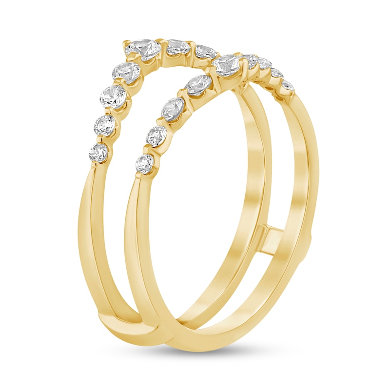 Main Image 2 of 0.45 CT. T.W. Diamond Graduated Contour Solitaire Enhancer in 14K Gold