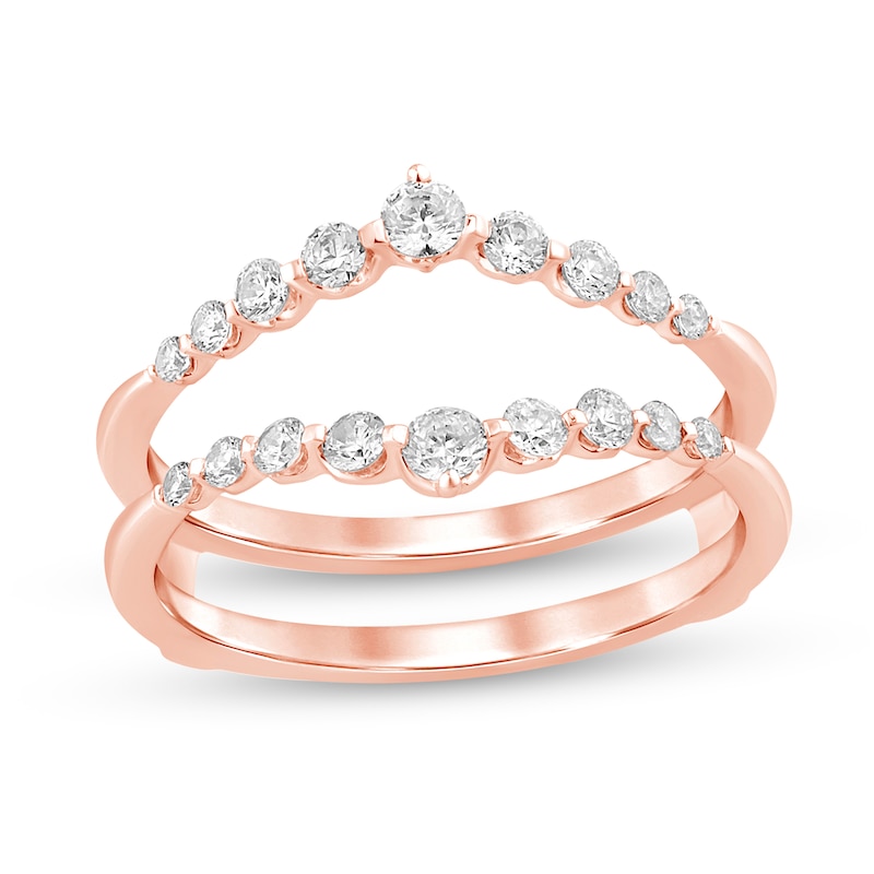 Main Image 1 of 0.45 CT. T.W. Diamond Graduated Contour Solitaire Enhancer in 14K Rose Gold