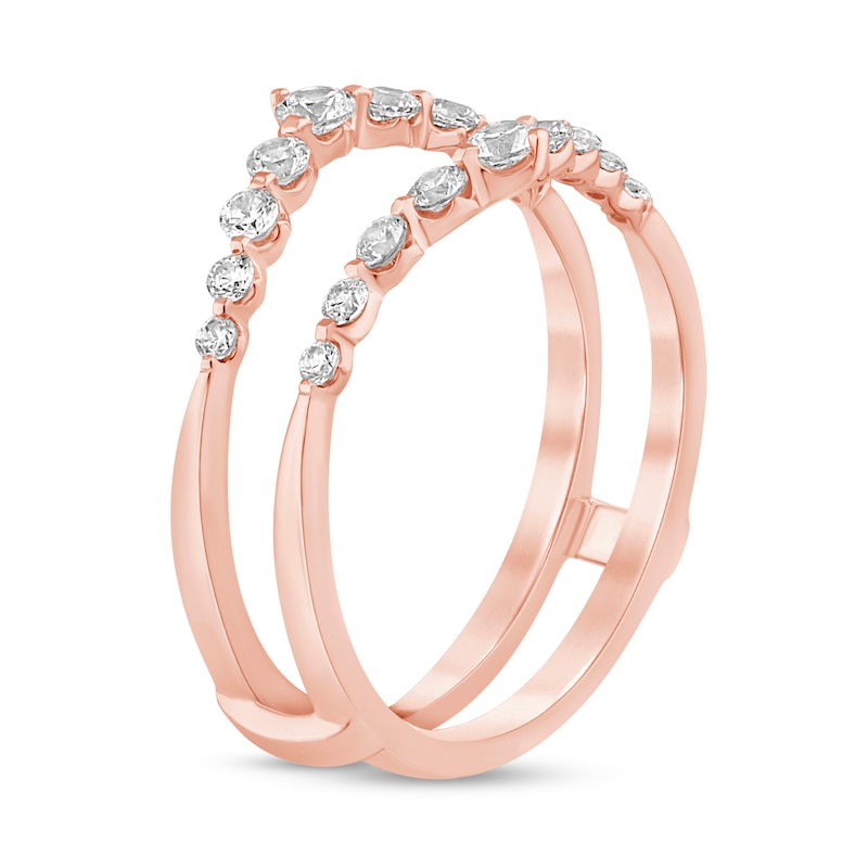 Main Image 2 of 0.45 CT. T.W. Diamond Graduated Contour Solitaire Enhancer in 14K Rose Gold