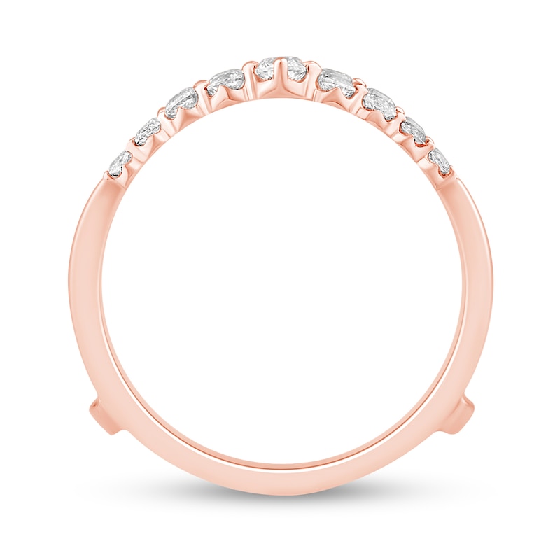 Main Image 3 of 0.45 CT. T.W. Diamond Graduated Contour Solitaire Enhancer in 14K Rose Gold