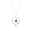 Thumbnail Image 0 of 6.0mm Simulated Gemstone and White Lab-Created Sapphire Engravable Heart Pendant in Sterling Silver (1 Stone and Line)