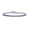Thumbnail Image 0 of 3.0mm Blue Lab-Created Sapphire Tennis Bracelet in Sterling Silver - 7.25"
