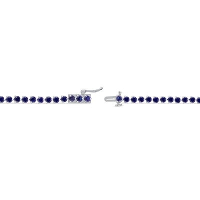 3.0mm Blue Lab-Created Sapphire Tennis Bracelet in Sterling Silver - 7.25"