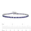 Thumbnail Image 3 of 3.0mm Blue Lab-Created Sapphire Tennis Bracelet in Sterling Silver - 7.25"