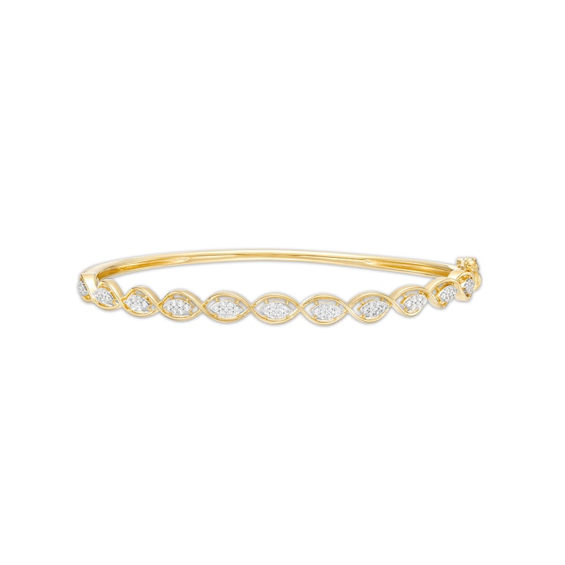 0.50 CT. T.W. Marquise-Shaped Multi-Diamond Twist Bangle in 10K Gold|Peoples Jewellers