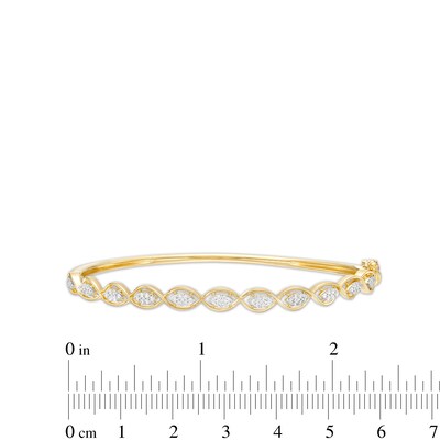 0.50 CT. T.W. Marquise-Shaped Multi-Diamond Twist Bangle in 10K Gold