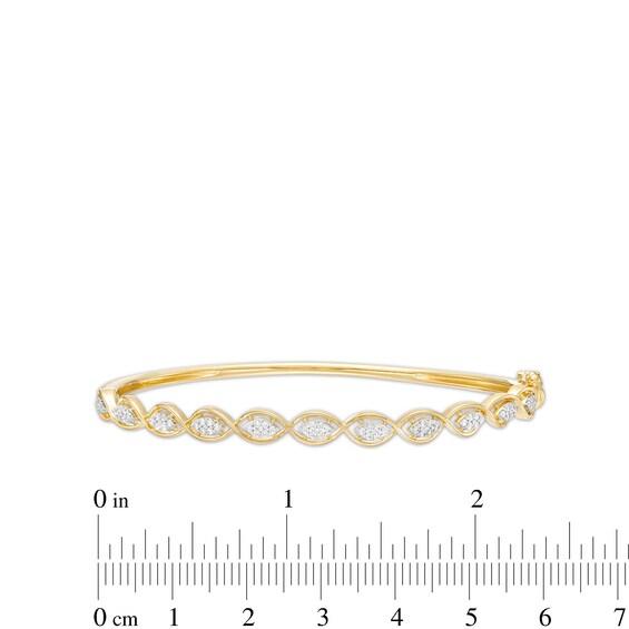 0.50 CT. T.W. Marquise-Shaped Multi-Diamond Twist Bangle in 10K Gold